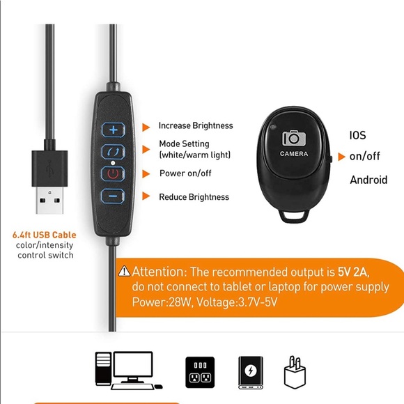 12" Ring Light with 67" Extendable Selfie Ring Light - Picture 4 of 5